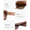 image:imageSOJOS Retro Oversized Aviator Polarized Sunglasses for Women Trendy Shades Vintage Style Chic Sun Glasses SJ2706Transparent Brown  Brown Lens