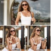 image:imageSOJOS Retro Oversized Polarized Aviator Sunglasses for Women Men Trendy Vintage Square Sun Glasses SJ2681BlackBlue Grading