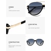 image:imageSOJOS Retro Oversized Polarized Aviator Sunglasses for Women Men Trendy Vintage Square Sun Glasses SJ2681BlackBlue Grading