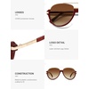 image:imageSOJOS Retro Oversized Polarized Aviator Sunglasses for Women Men Trendy Vintage Square Sun Glasses SJ2681RedBrown Grading