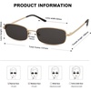 image:imageSOJOS Trendy Rectangle Sunglasses Womens Mens Retro 80s 90s Y2k Chic Narrow Thin Skinny Sunnies SJ1187Bright GoldGrey