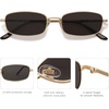 image:imageSOJOS Trendy Rectangle Sunglasses Womens Mens Retro 80s 90s Y2k Chic Narrow Thin Skinny Sunnies SJ1187Bright GoldGrey