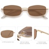 image:imageSOJOS Trendy Rectangle Sunglasses Womens Mens Retro 80s 90s Y2k Chic Narrow Thin Skinny Sunnies SJ1187GoldClear Light Brown