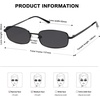 image:imageSOJOS Trendy Rectangle Sunglasses Womens Mens Retro 80s 90s Y2k Chic Narrow Thin Skinny Sunnies SJ1187Matt BlackGrey