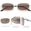 image:imageSOJOS Trendy Rectangle Sunglasses Womens Mens Retro 80s 90s Y2k Chic Narrow Thin Skinny Sunnies SJ1187SilverBrown