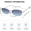 image:imageSOJOS Trendy Rectangle Sunglasses Womens Mens Retro 80s 90s Y2k Chic Narrow Thin Skinny Sunnies SJ1187SilverDark Blue