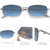 image:imageSOJOS Trendy Rectangle Sunglasses Womens Mens Retro 80s 90s Y2k Chic Narrow Thin Skinny Sunnies SJ1187SilverDark Blue