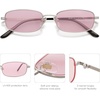 image:imageSOJOS Trendy Rectangle Sunglasses Womens Mens Retro 80s 90s Y2k Chic Narrow Thin Skinny Sunnies SJ1187SilverTinted Pink