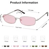 image:imageSOJOS Trendy Rectangle Sunglasses Womens Mens Retro 80s 90s Y2k Chic Narrow Thin Skinny Sunnies SJ1187SilverTinted Pink