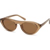 image:imageSOJOS Polarized Retro Oval Cat Eye Sunglasses for Women 90s Small Y2K Vintage TR90 Sun Glasses SJ2727Light Crystal BrownBrown
