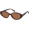 image:imageSOJOS Retro Oval Polarized Sunglasses for Women Wide Chic Cat Eye Trendy Vintage Shades UV400 ProtectionTortoise BrownBrown