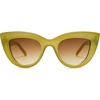 image:imageSOJOS Retro Small Vintage Cat Eye Sunglasses for Women Cute Fashion UV400 Sunnies SJ2939Mustard GreenBrown