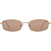 image:imageSOJOS Trendy Rectangle Sunglasses Womens Mens Retro 80s 90s Y2k Chic Narrow Thin Skinny Sunnies SJ1187GoldClear Light Brown
