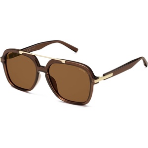 image:imageSOJOS Big Trendy Polarized Aviator Sunglasses for Women Men 80s 90s Retro Square Aviators Sun Glasses SJ2672Dark BrownBrown