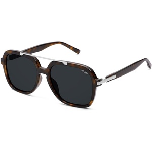 image:imageSOJOS Big Trendy Polarized Aviator Sunglasses for Women Men 80s 90s Retro Square Aviators Sun Glasses SJ2672Dark TortoiseGrey