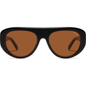 image:imageSOJOS Retro Oversized Aviator Polarized Sunglasses for Women Trendy Shades Vintage Style Chic Sun Glasses SJ2706Black  Brown Lens