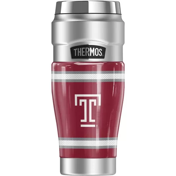 THERMOS Temple University OFFICIAL Jersey Stripes STAINLESS KING Stainless Steel Travel Tumbler Vacuum insulated ampamp Double Wall 16oz