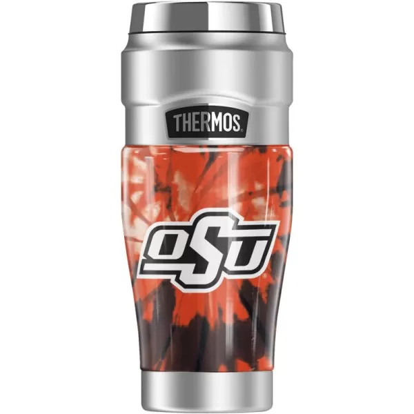 THERMOS Temple University OFFICIAL TieDye STAINLESS KING Stainless Steel Travel Tumbler Vacuum insulated ampamp Double Wall 16ozOKLAHOMA STATE UNIVERSITY