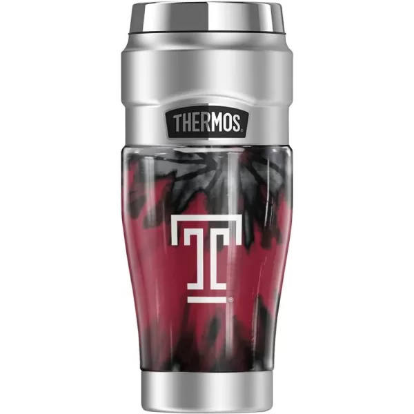 THERMOS Temple University OFFICIAL TieDye STAINLESS KING Stainless Steel Travel Tumbler Vacuum insulated ampamp Double Wall 16ozTEMPLE UNIVERSITY