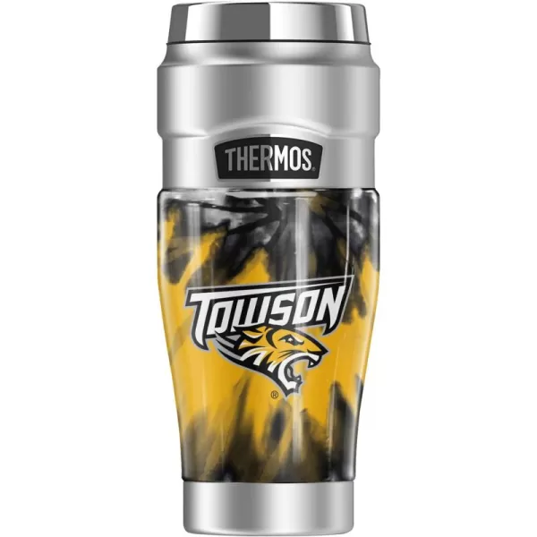 THERMOS Temple University OFFICIAL TieDye STAINLESS KING Stainless Steel Travel Tumbler Vacuum insulated ampamp Double Wall 16ozTOWSON UNIVERSITY