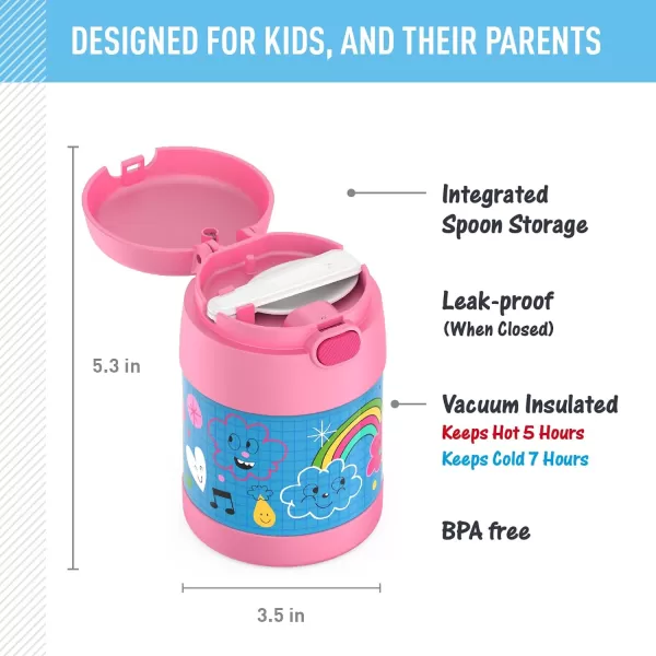 THERMOS FUNTAINER 10 Ounce Stainless Steel Vacuum Insulated Kids Food Jar with Spoon SketchbookSketchbook