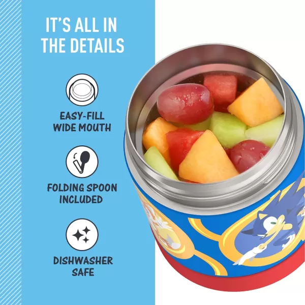 THERMOS FUNTAINER 10 Ounce Stainless Steel Vacuum Insulated Kids Food Jar with Spoon Sonic the HedgehogSonic the Hedgehog