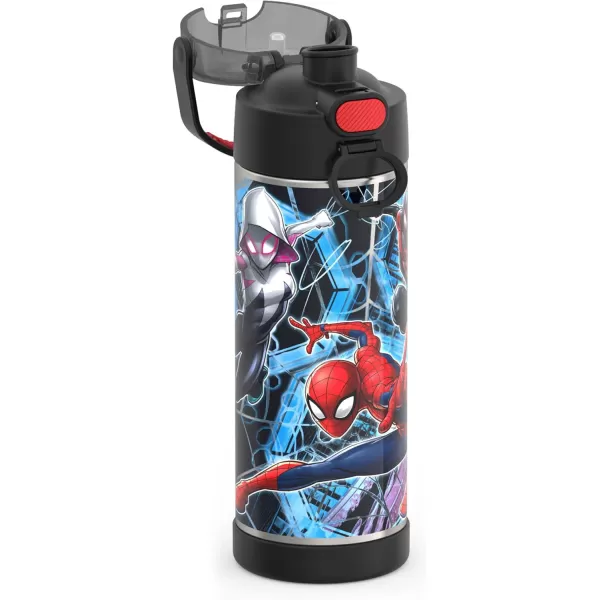 THERMOS FUNTAINER 16 Ounce Stainless Steel Vacuum Insulated Bottle with Wide Spout Lid SonicSpiderman