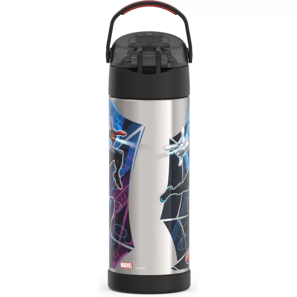 THERMOS FUNTAINER 16 Ounce Stainless Steel Vacuum Insulated Bottle with Wide Spout Lid SonicSpiderman