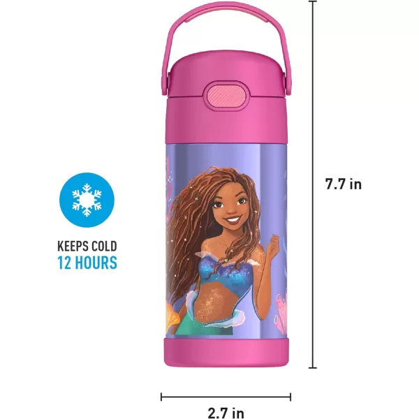 THERMOS FUNTAINER Water Bottle with Straw  12 Ounce Sonic the Hedgehog  Kids Stainless Steel Vacuum Insulated Water Bottle with LidLittle Mermaid