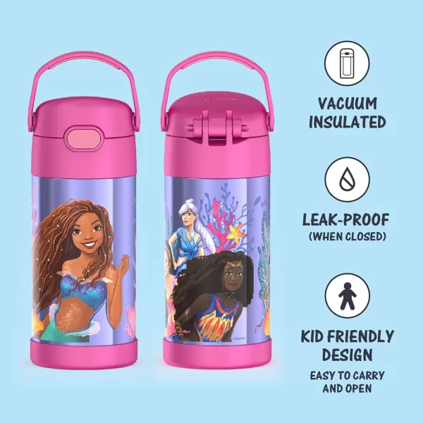 THERMOS FUNTAINER Water Bottle with Straw  12 Ounce Sonic the Hedgehog  Kids Stainless Steel Vacuum Insulated Water Bottle with LidLittle Mermaid