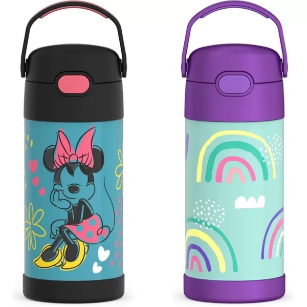 THERMOS FUNTAINER Water Bottle with Straw  12 Ounce Sonic the Hedgehog  Kids Stainless Steel Vacuum Insulated Water Bottle with LidMinnie Mouse