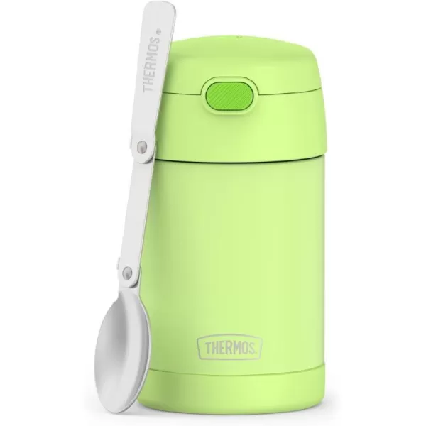 THERMOS FUNTAINER 16 Ounce Stainless Steel Vacuum Insulated Food Jar with Folding Spoon Neon PurpleNeon Lime