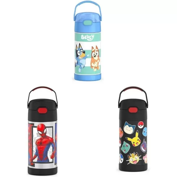 THERMOS FUNTAINER Water Bottle with Straw  12 Ounce Sonic the Hedgehog  Kids Stainless Steel Vacuum Insulated Water Bottle with LidBluey