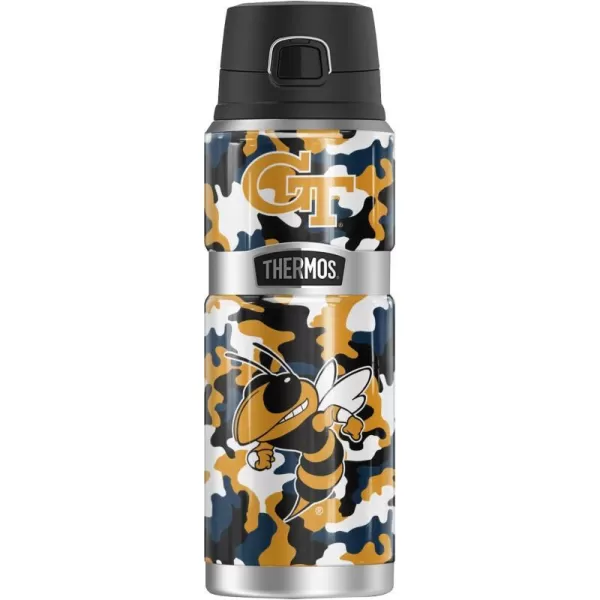 THERMOS Georgia Tech OFFICIAL Camo STAINLESS KING Stainless Steel Drink Bottle Vacuum insulated amp Double Wall 24oz24 oz Bottle Camo