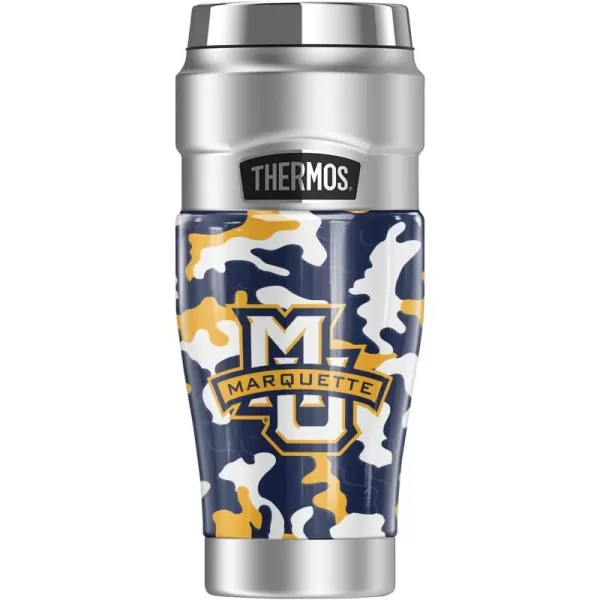 THERMOS Marquette University Official Collection STAINLESS KING Stainless Steel Travel Tumbler Vacuum insulated amp Double Wall 16ozCamo