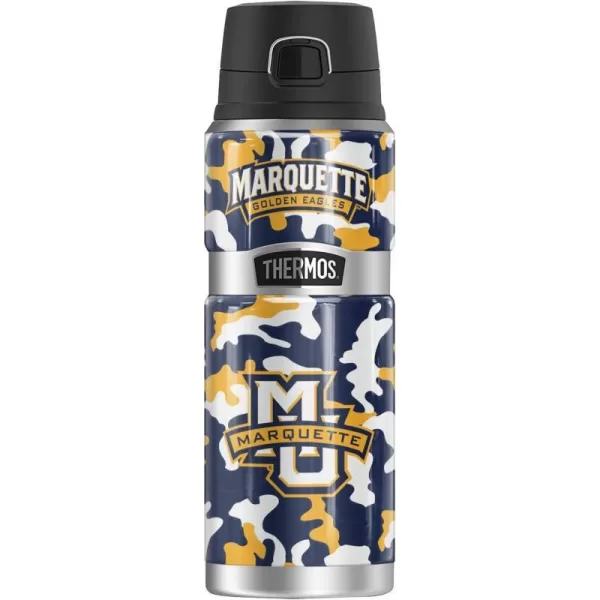 Marquette University Official Collection THERMOS STAINLESS KING Stainless Steel Drink Bottle Vacuum insulated amp Double Wall 24ozCamo