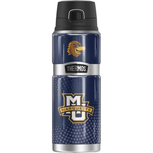 Marquette University Official Collection THERMOS STAINLESS KING Stainless Steel Drink Bottle Vacuum insulated amp Double Wall 24ozRADIAL DOTS