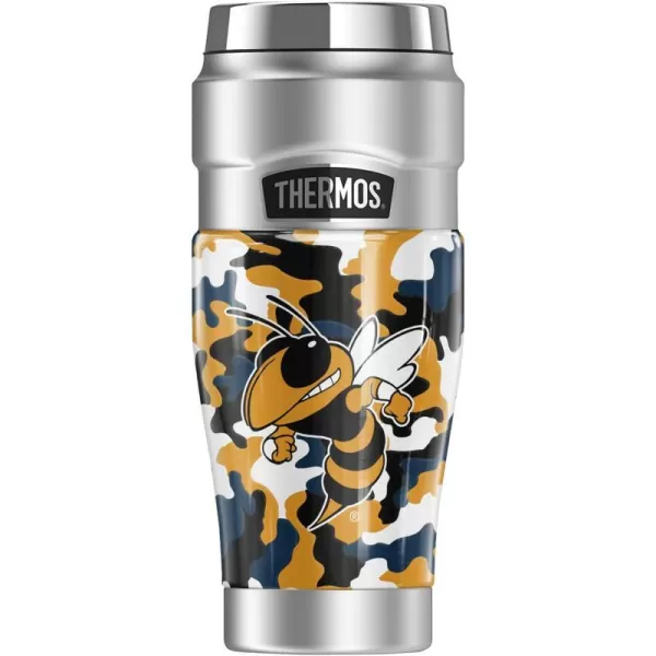 THERMOS Georgia Tech OFFICIAL TieDye STAINLESS KING Stainless Steel Travel Tumbler Vacuum insulated amp Double Wall 16oz16 oz Tumbler Camo