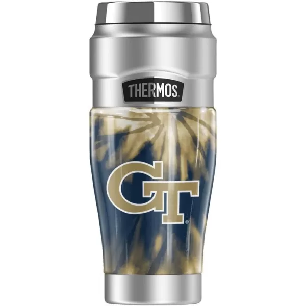 THERMOS Georgia Tech OFFICIAL TieDye STAINLESS KING Stainless Steel Travel Tumbler Vacuum insulated amp Double Wall 16oz16 oz Tumbler TIEDYE