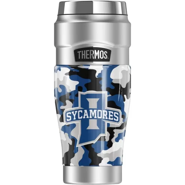 THERMOS Indiana State University OFFICIAL Camo STAINLESS KING Stainless Steel Travel Tumbler Vacuum insulated amp Double Wall 16oz16 oz Tumbler Camo