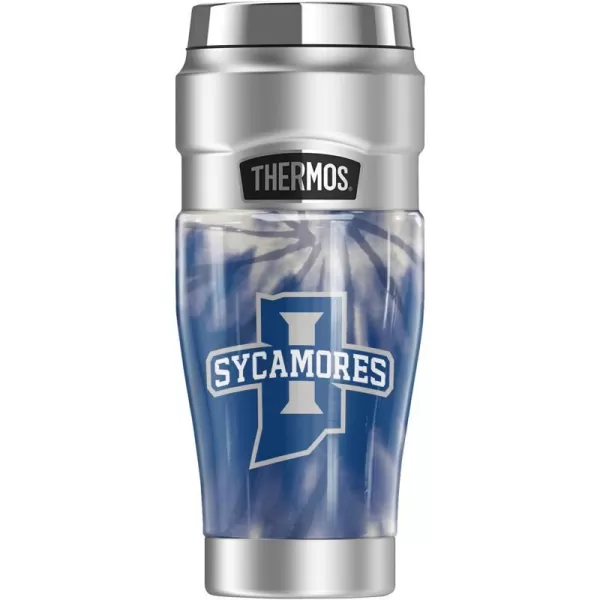 THERMOS Indiana State University OFFICIAL Camo STAINLESS KING Stainless Steel Travel Tumbler Vacuum insulated amp Double Wall 16oz16 oz Tumbler TIEDYE