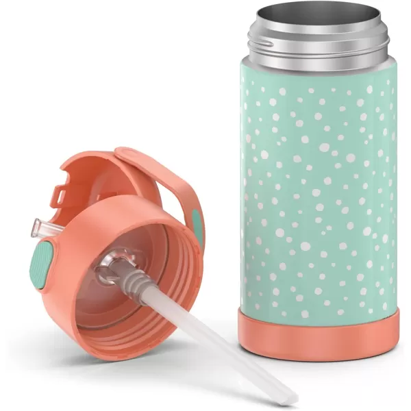 THERMOS FUNTAINER 12 Ounce Stainless Steel Vacuum Insulated Kids Straw Bottle Thor12 Ounce Pastel Delight