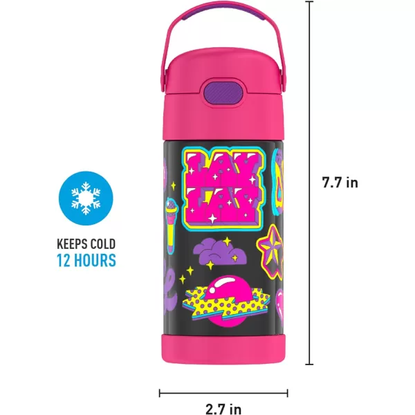 THERMOS FUNTAINER 12 Ounce Stainless Steel Vacuum Insulated Kids Straw Bottle Thor12 Ounce That Girl Lay Lay