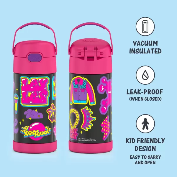 THERMOS FUNTAINER 12 Ounce Stainless Steel Vacuum Insulated Kids Straw Bottle Thor12 Ounce That Girl Lay Lay