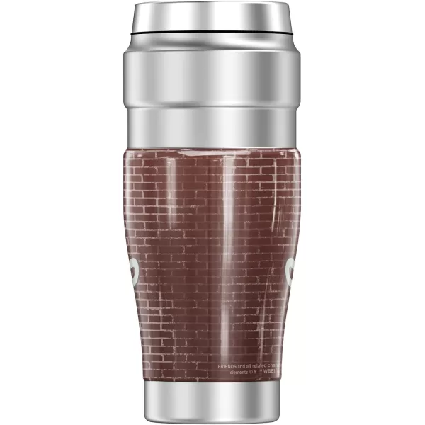 THERMOS Friends Central Perk Coffee Logo STAINLESS KING Stainless Steel Travel Tumbler Vacuum insulated amp Double Wall 16oz1 Count Pack of 1 CENTRAL PERK BRICK WALL