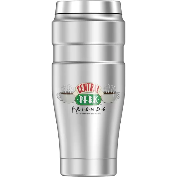 THERMOS Friends Central Perk Coffee Logo STAINLESS KING Stainless Steel Travel Tumbler Vacuum insulated amp Double Wall 16oz1 Count Pack of 1 Central Perk Logo