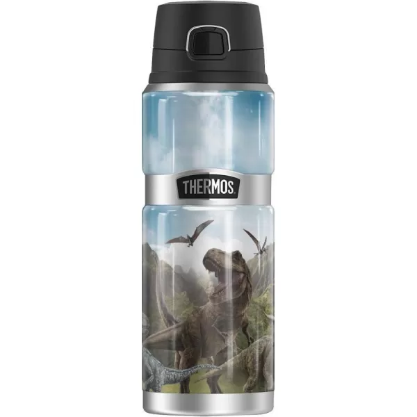 Jurassic World Big Dino Group THERMOS STAINLESS KING Stainless Steel Drink Bottle Vacuum insulated amp Double Wall 24ozJurassic World Big Dino Group THERMOS STAINLESS KING Stainless Steel Drink Bottle Vacuum insulated amp Double Wall 24oz