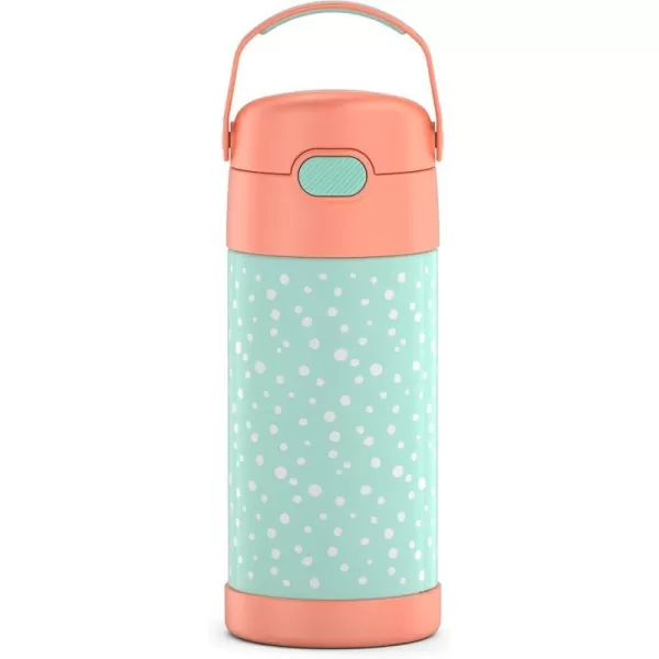 THERMOS FUNTAINER 12 Ounce Stainless Steel Vacuum Insulated Kids Straw Bottle Thor12 Ounce Pastel Delight