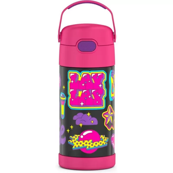 THERMOS FUNTAINER 12 Ounce Stainless Steel Vacuum Insulated Kids Straw Bottle Thor12 Ounce That Girl Lay Lay