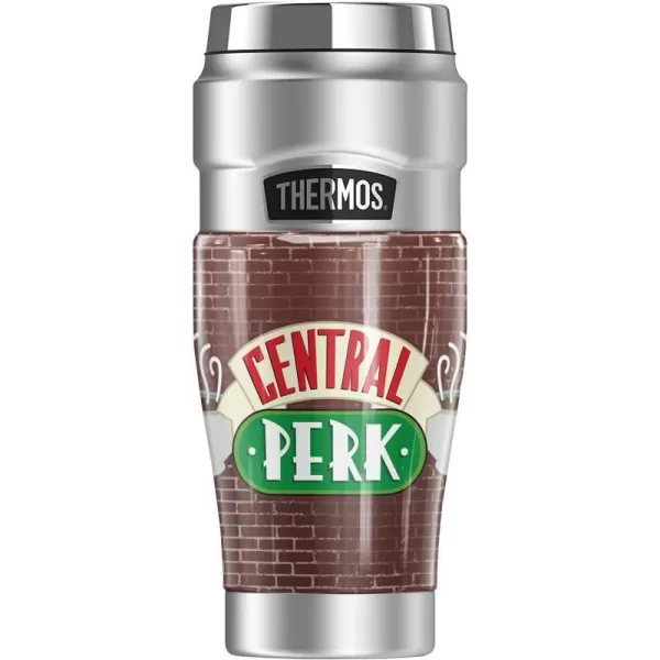 THERMOS Friends Central Perk Coffee Logo STAINLESS KING Stainless Steel Travel Tumbler Vacuum insulated amp Double Wall 16oz1 Count Pack of 1 CENTRAL PERK BRICK WALL